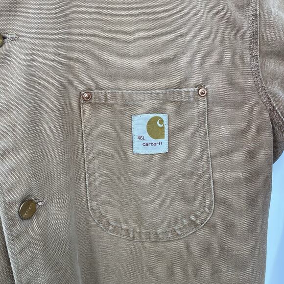 Vintage Carhartt Jacket 46L Blanket Lined Barn Chore Coat Union Made USA 6BLC - Picture 3 of 10